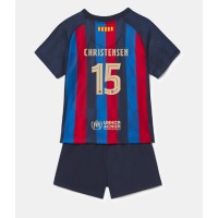 Barcelona Andreas Christensen #15 Fußballbekleidung Heimtrikot Kinder 2022-23 Kurzarm (+ kurze hosen)